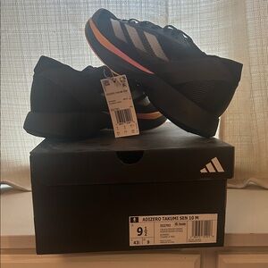 Adidas Adizero Takumi Sen Black and Orange Athletic Shoes